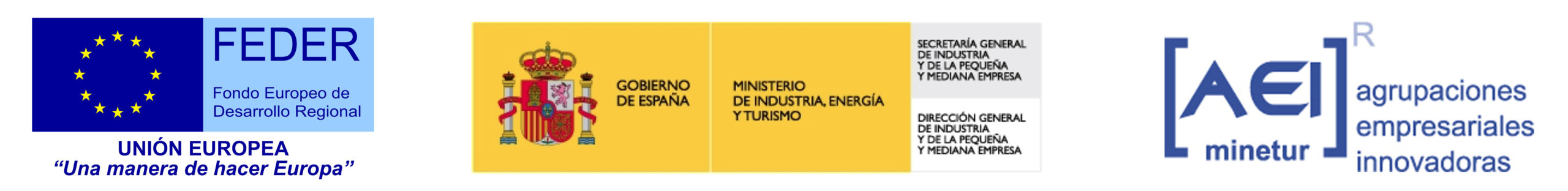 Proyecto cofinanciado por el Ministerio de Industria, Energía y Turismo y el Fondo Europeo de Desarrollo Regional, dentro del Programa de apoyo a las AEI, para contribuir a la mejora de la competitividad de la industria española.