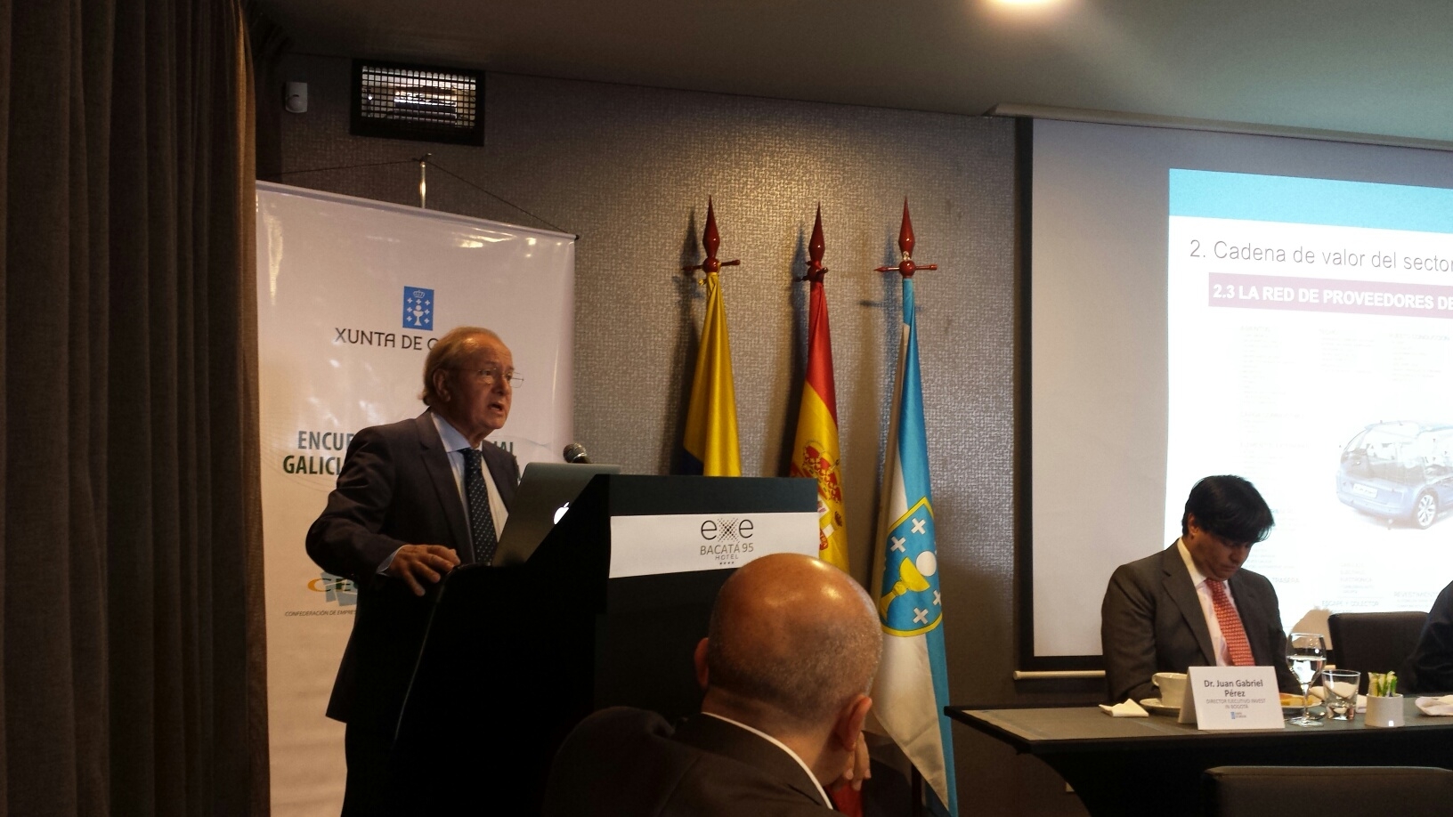José Luciano Martínez Covelo, Presidente de CEAGA, durante su intervención en Colombia.